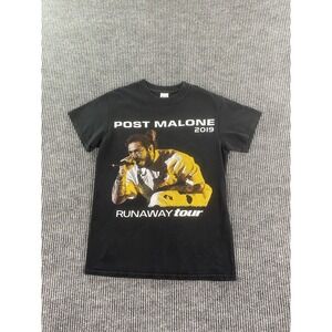 Post Malone Shirt Men Small Black Cotton Graphic Runaway Tour 2019 Concert Merch
